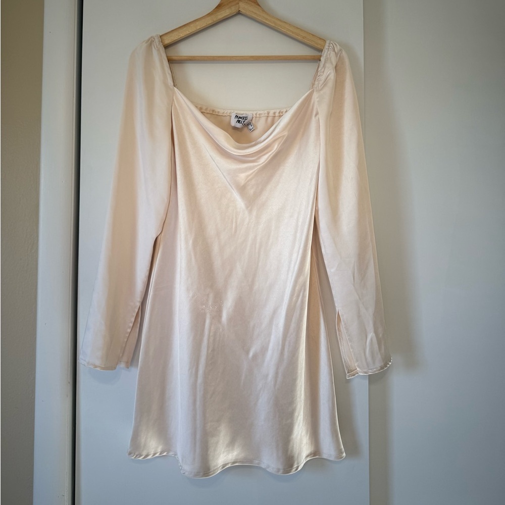 Princess Polly Satin Cream Dress